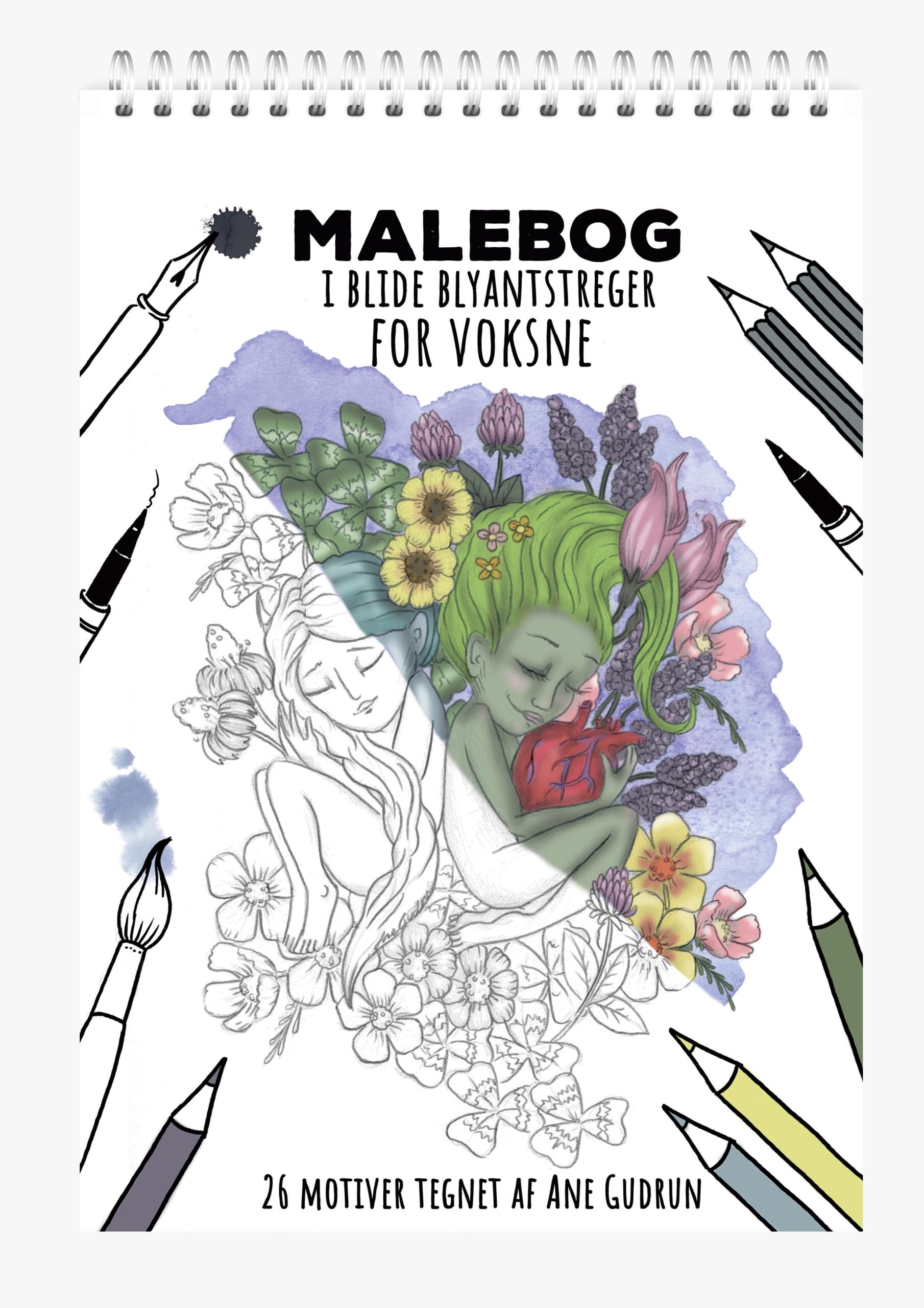 Malebog i blide blyantstreger for voksne