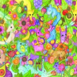 Frugt og søde dyr PLAKAT   A3